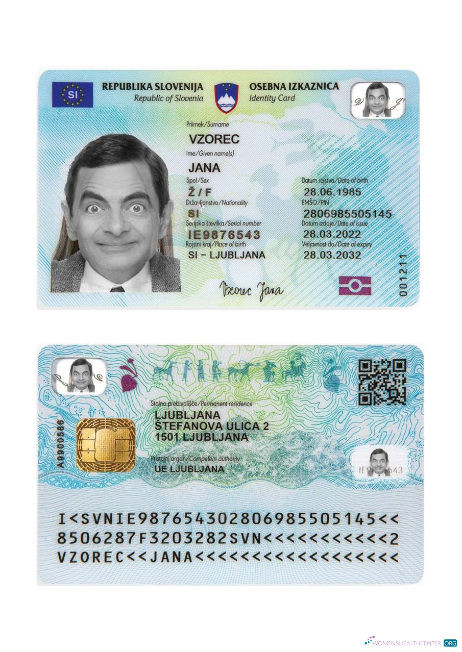 Download Slovenia ID card 2022 present Photoshop template